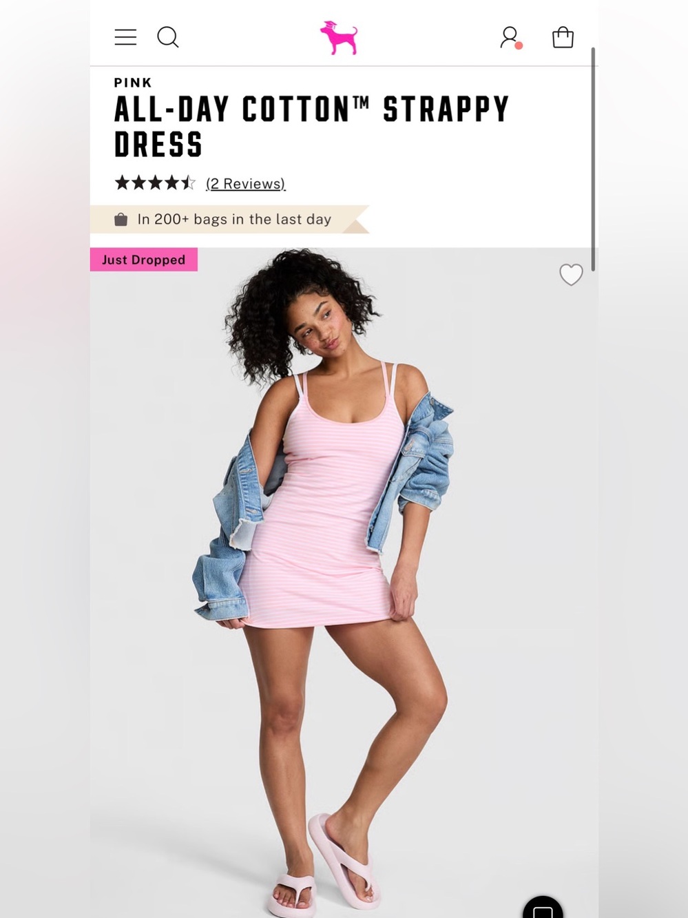 PINK Victoria Secret Striped Athletic Dress